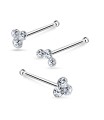 3 Silver Nose Stud Sets NSK-SET-1109